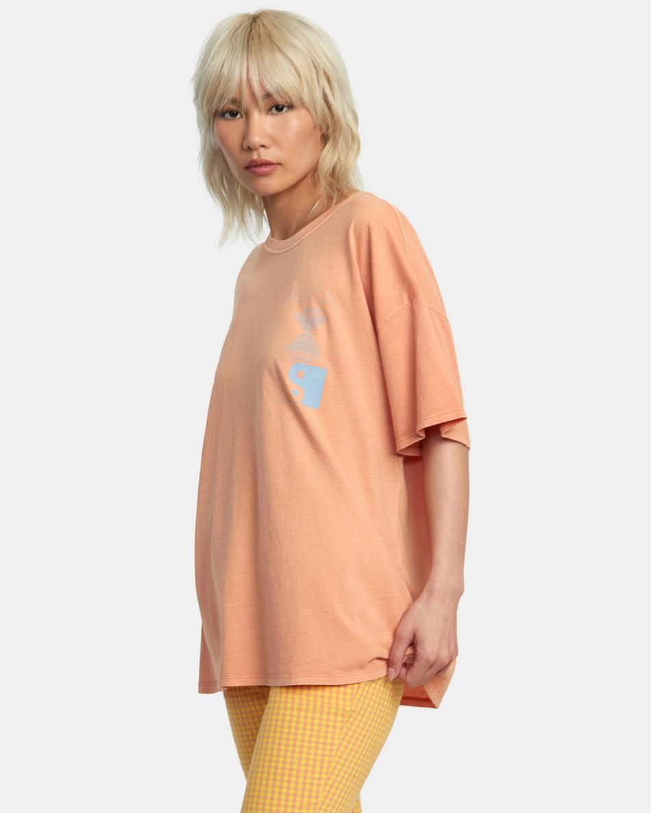 T shirts Rvca Retreat Baggie Mujer Lilikoi | XCOBH14693