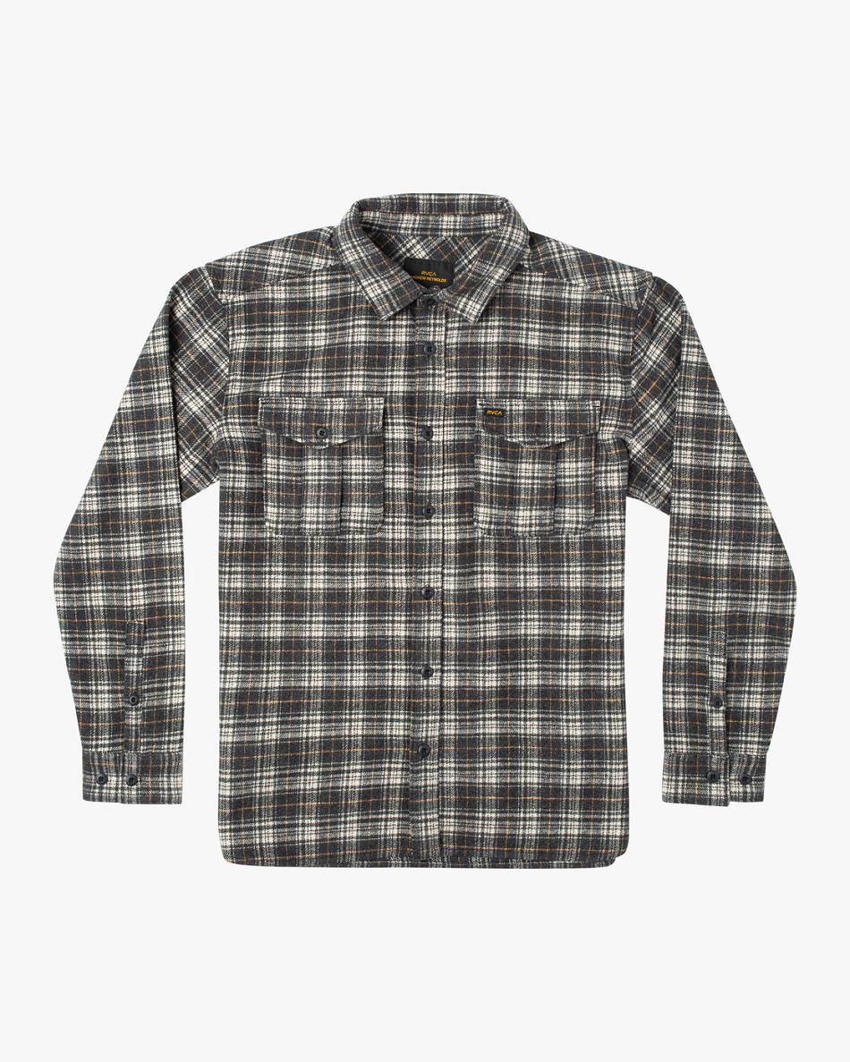 T shirts Rvca Reynolds Flannel Hombre Negras | YCOVQ80608