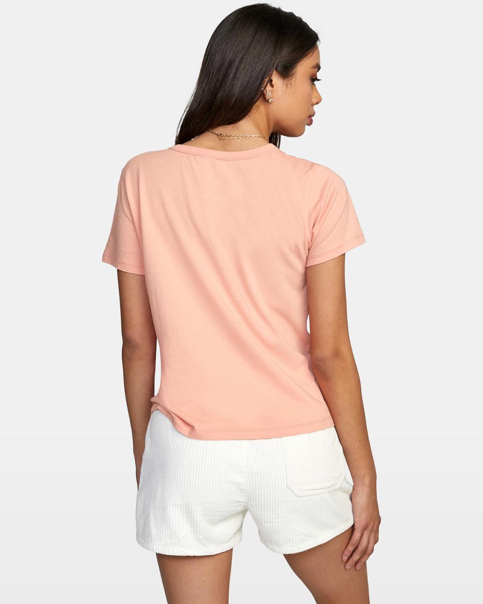 T shirts Rvca Small Slim Fit Mujer Clay | COQAV24991