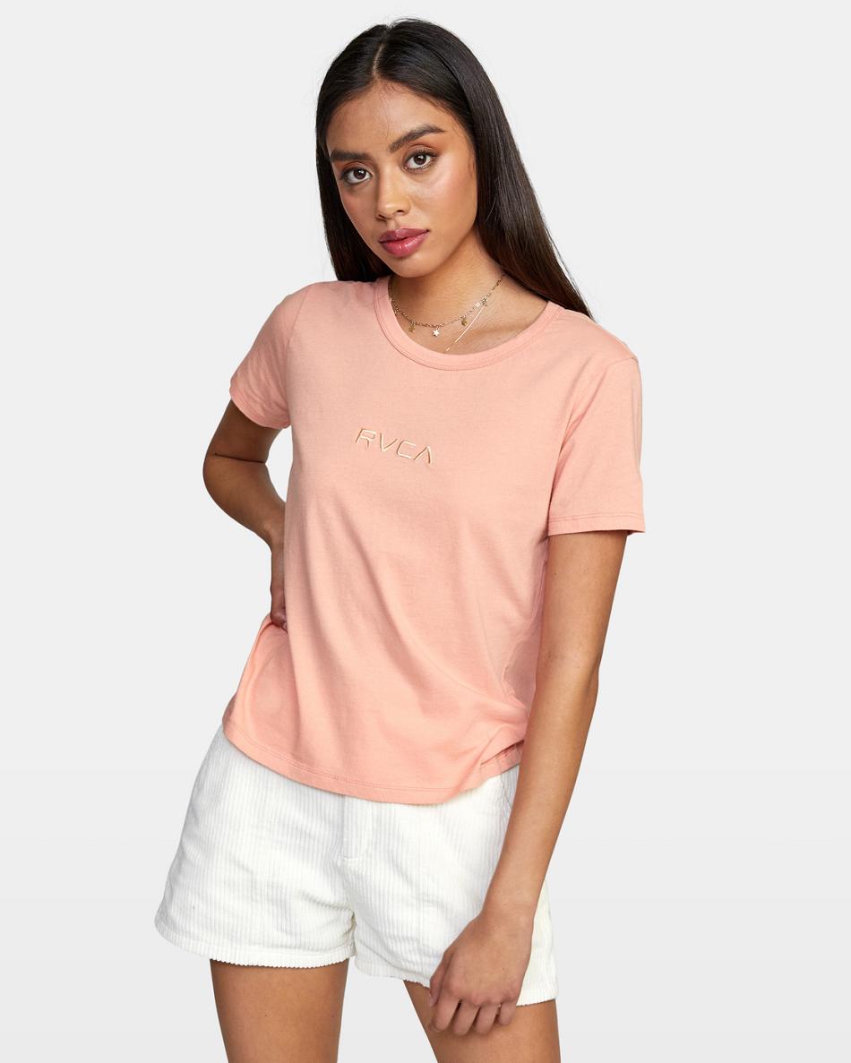 T shirts Rvca Small Slim Fit Mujer Clay | COQAV24991