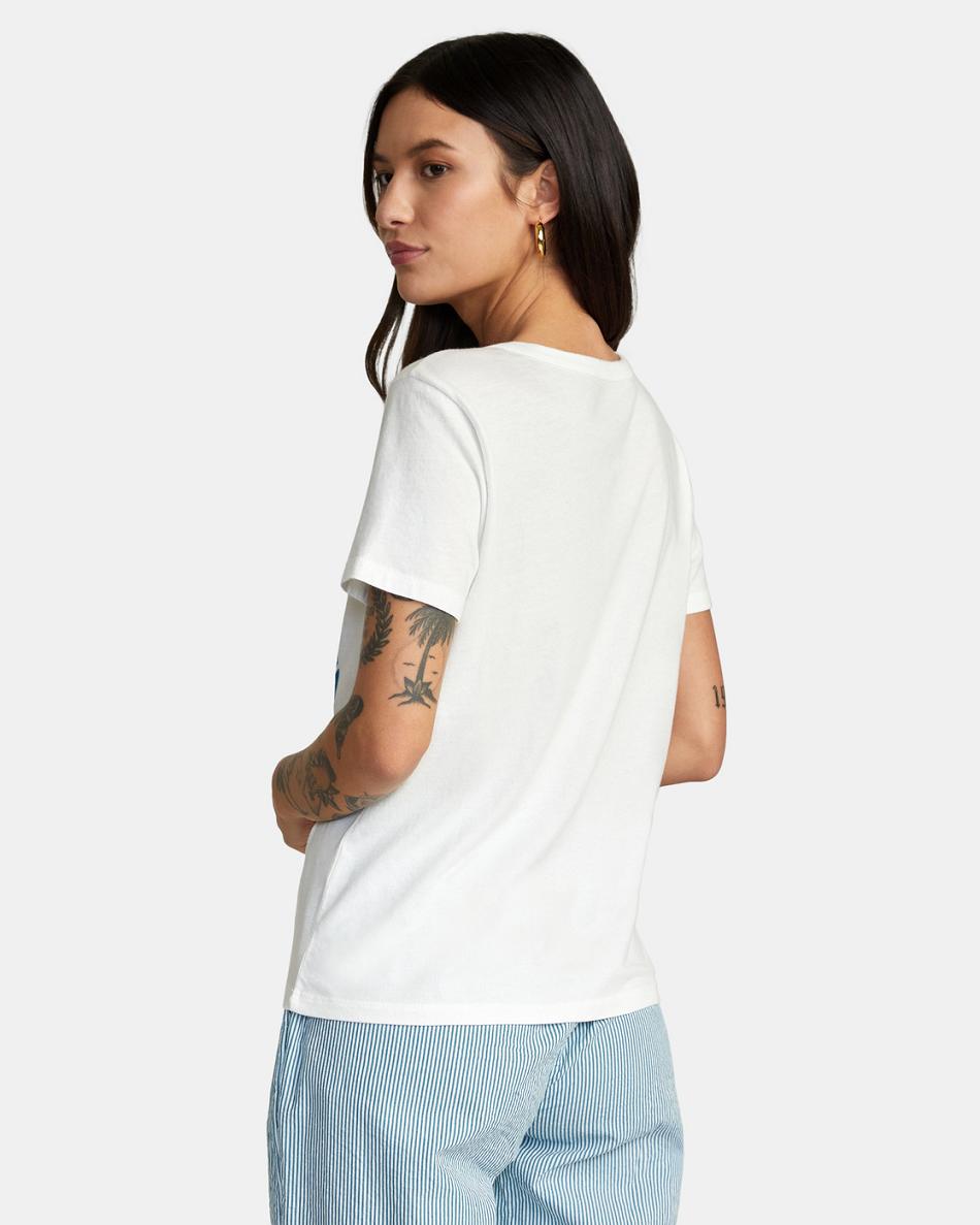 T shirts Rvca South Shore Slim Fit Mujer Blancas | QCOUV30557