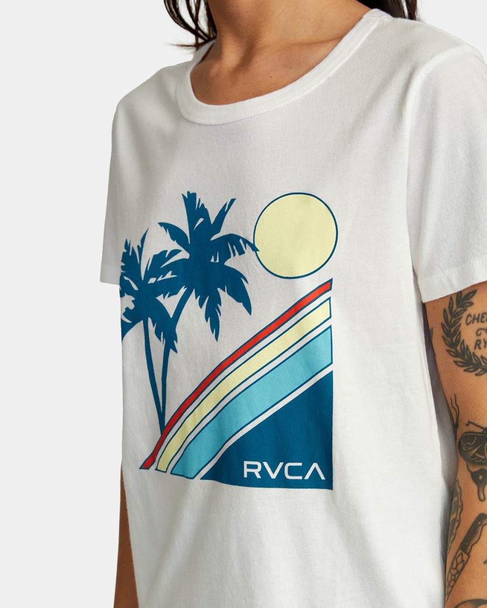 T shirts Rvca South Shore Slim Fit Mujer Blancas | QCOUV30557