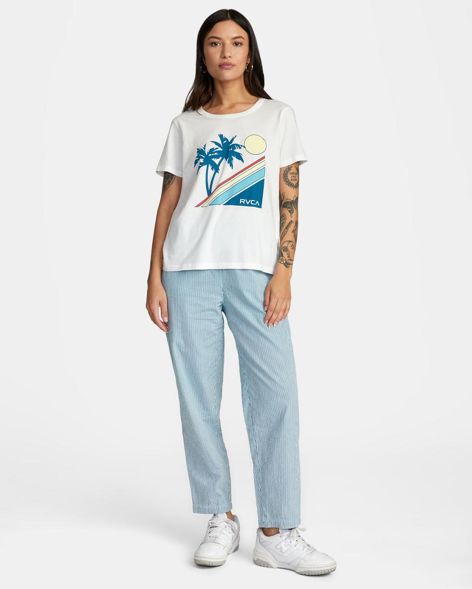 T shirts Rvca South Shore Slim Fit Mujer Blancas | QCOUV30557