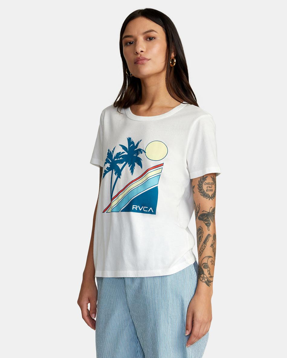 T shirts Rvca South Shore Slim Fit Mujer Blancas | QCOUV30557