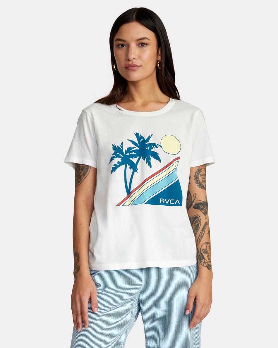 T shirts Rvca South Shore Slim Fit Mujer Blancas | QCOUV30557