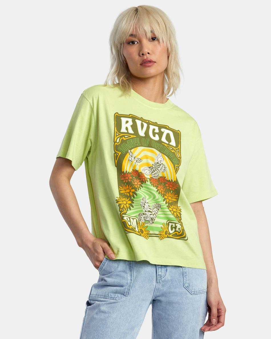 T shirts Rvca Swirl Anyday Mujer Verde | SCONY68326