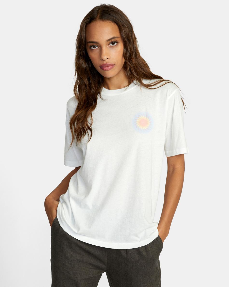 T shirts Rvca Thoughts Mujer Blancas | YCOGT18123