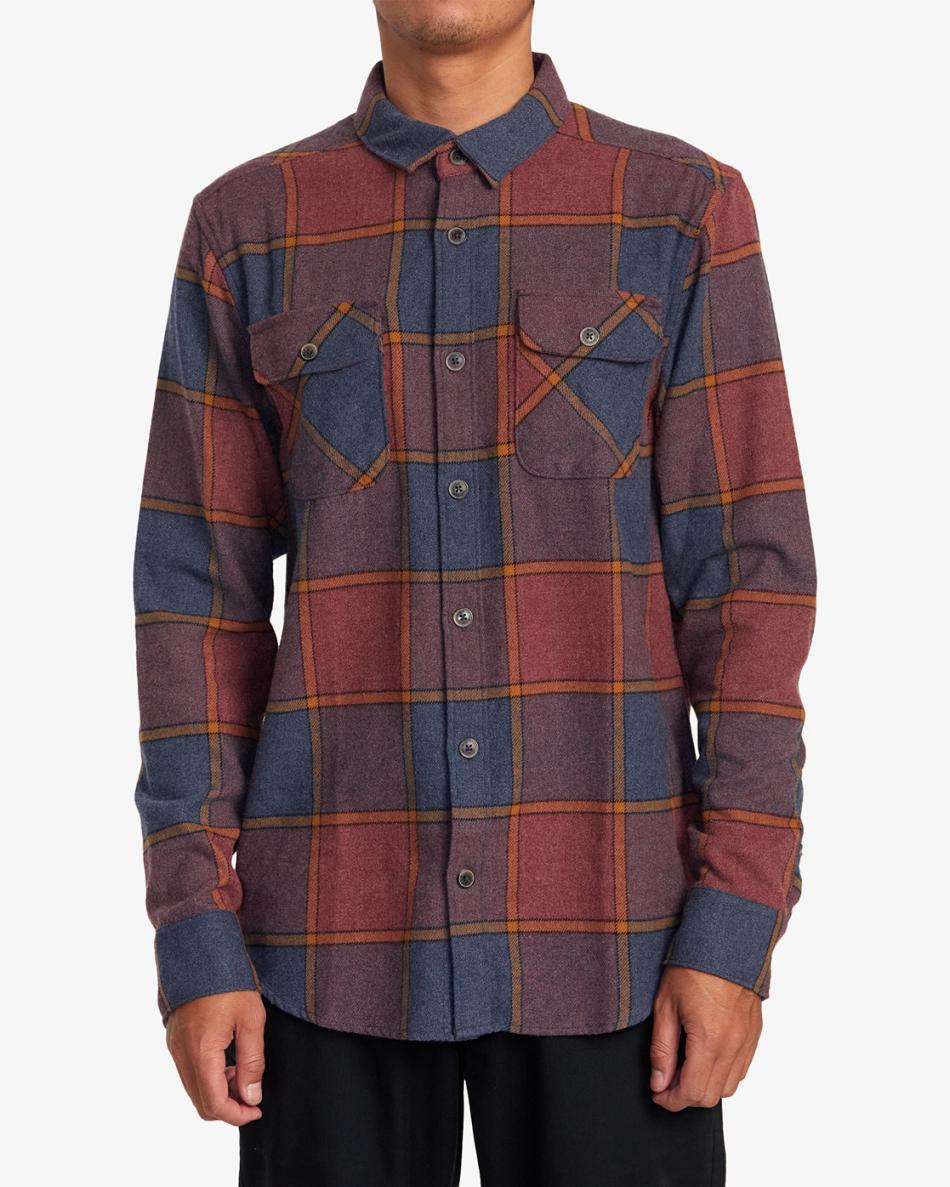 T shirts Rvca Trabajo Flannel Long Sleeve Hombre New Moody | COJKU80598