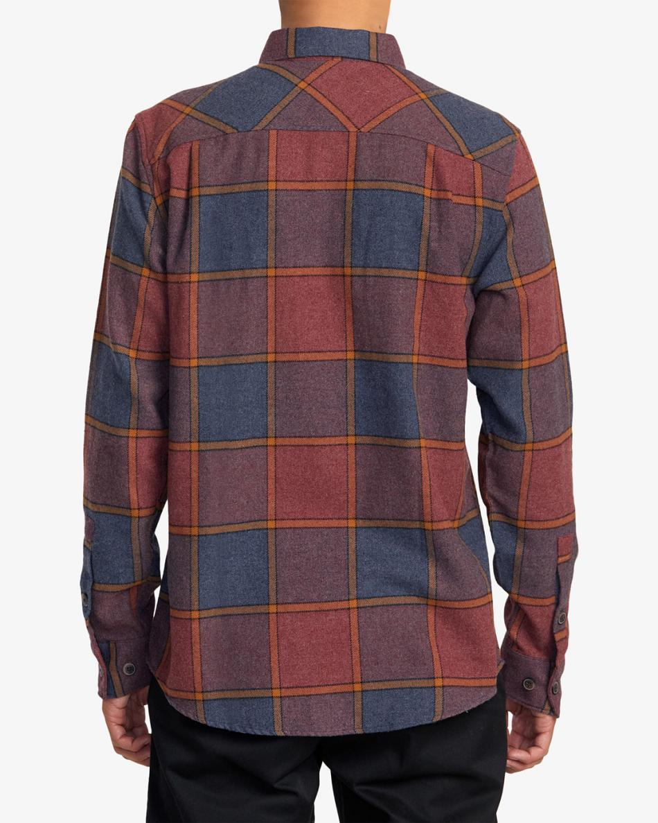 T shirts Rvca Trabajo Flannel Long Sleeve Hombre New Moody | COJKU80598