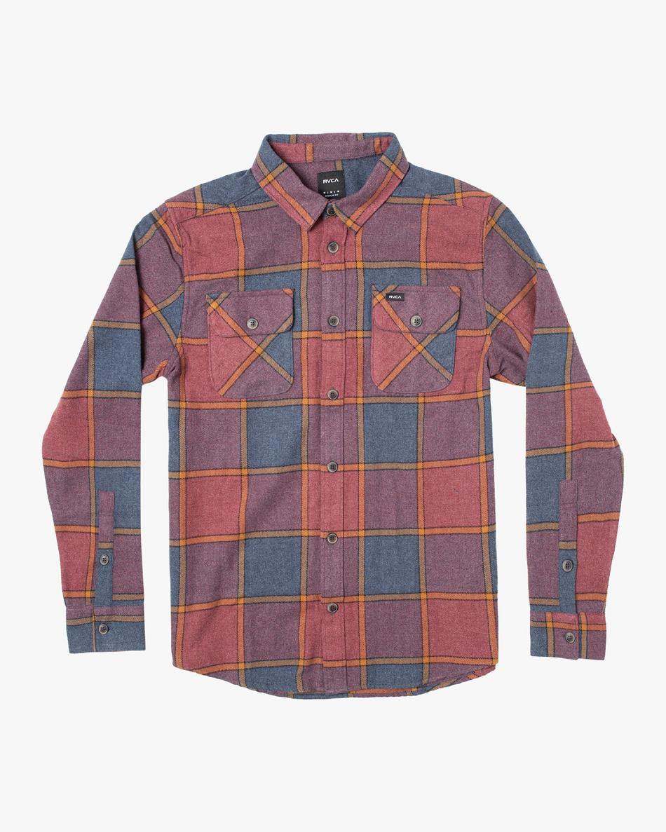 T shirts Rvca Trabajo Flannel Long Sleeve Hombre New Moody | COJKU80598