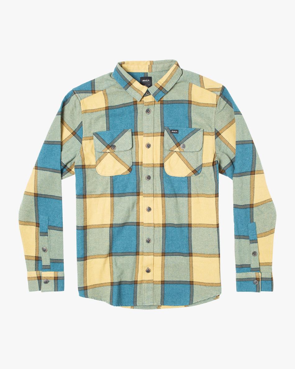 T shirts Rvca Trabajo Flannel Long Sleeve Hombre Marsh | ECOHC95547