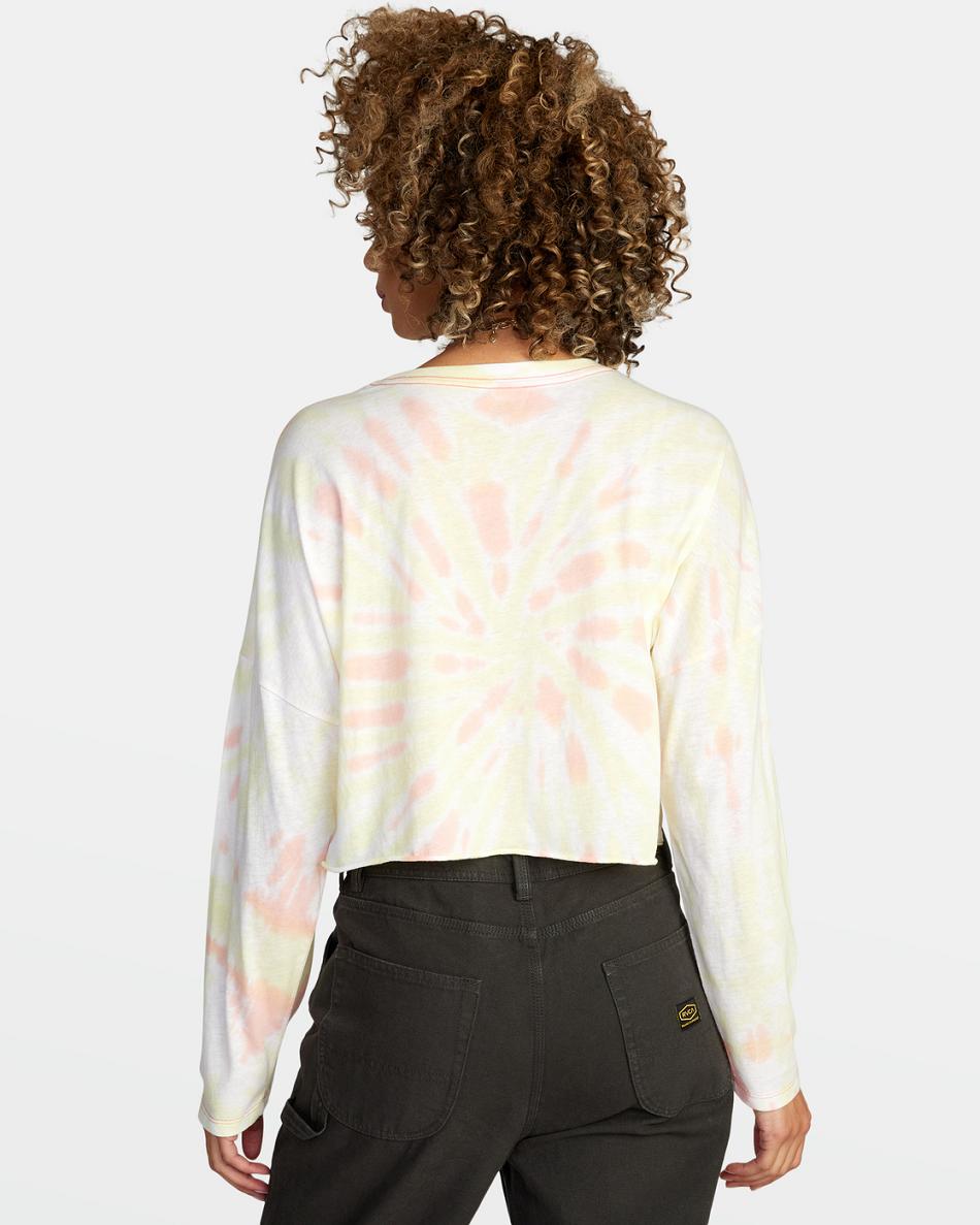 T shirts Rvca Transcend Long Sleeve Mujer Tie Dye | UCOTG92084