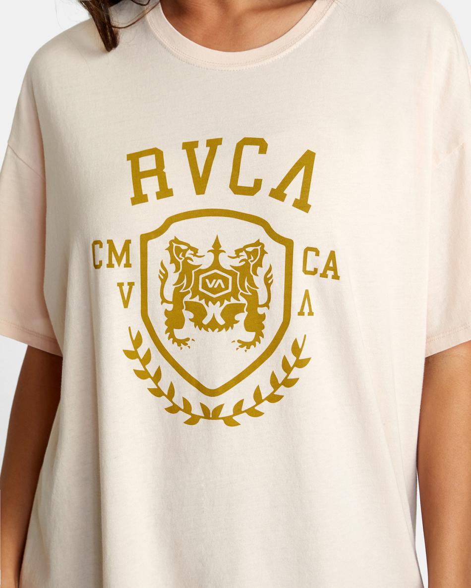 T shirts Rvca VA Shield Boyfriend Mujer Rosas | COIIZ67427