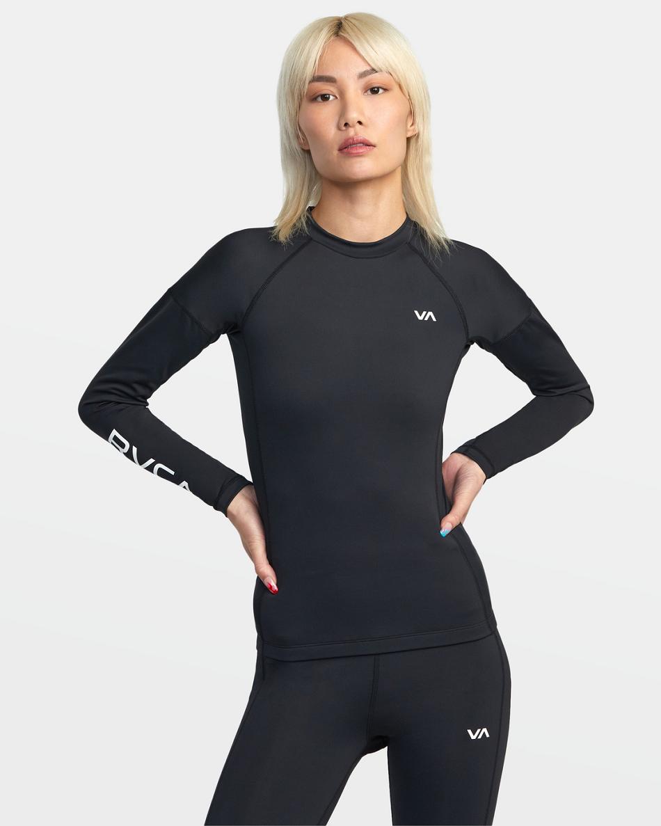 Top Deportivos Rvca VA Deporte Long Sleeve Compression Mujer Negras | ZCONQ95283