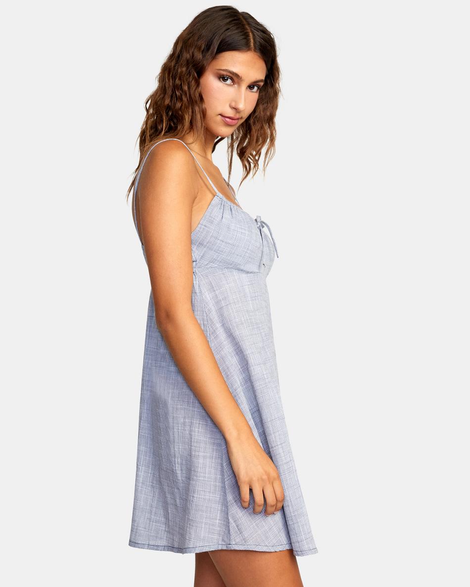 Vestido Rvca Houndstooth Overtime Sun Mujer Azules Gris | ZCONQ85602