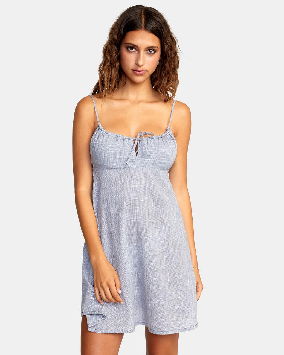 Vestido Rvca Houndstooth Overtime Sun Mujer Azules Gris | ZCONQ85602