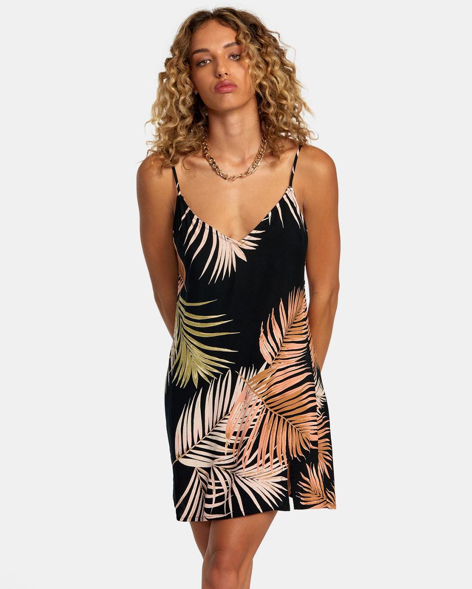 Vestido Rvca Slip Up Slip Mujer Negras | COJKU97706