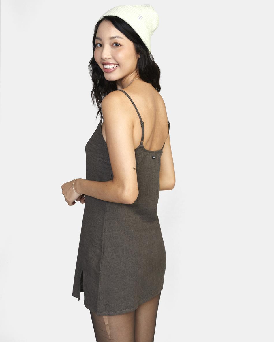 Vestido Rvca Slip Up Slip Mujer Verde Oliva Negras | ACODF39383