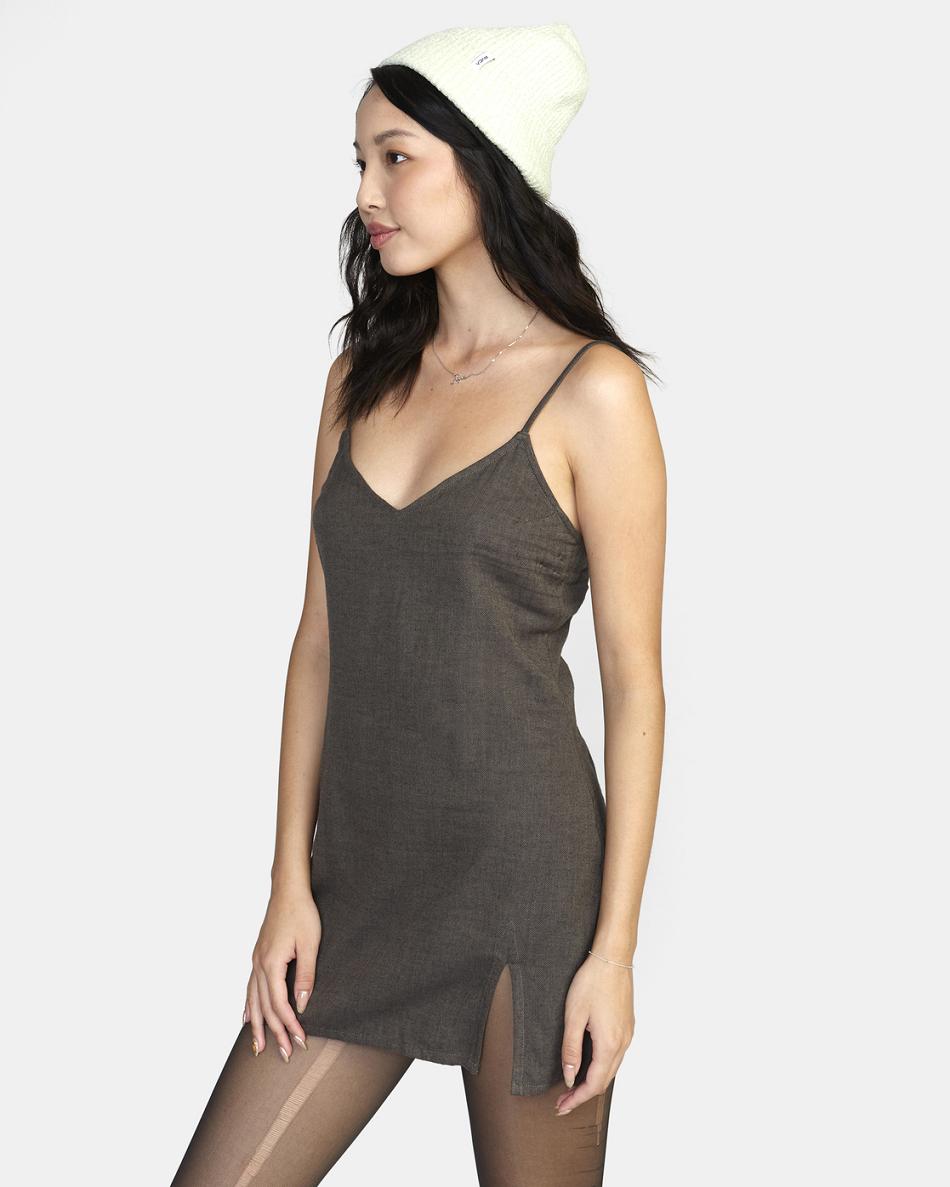 Vestido Rvca Slip Up Slip Mujer Verde Oliva Negras | ACODF39383