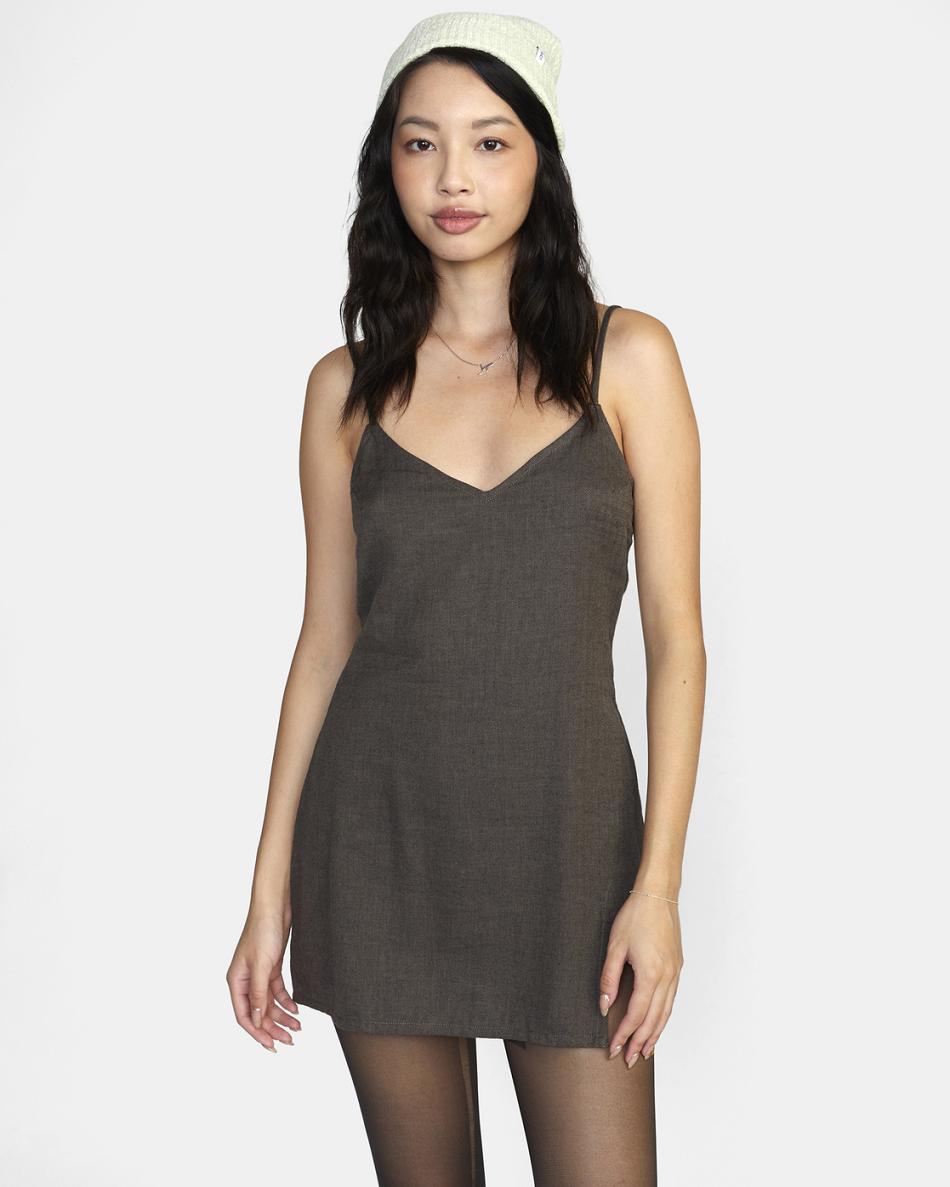 Vestido Rvca Slip Up Slip Mujer Verde Oliva Negras | ACODF39383