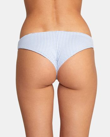 Abajo De Bikini Rvca Gingham Reversible Cheeky Mujer Azules | GCOUC82726