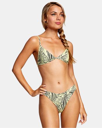 Arriba De Bikini Rvca Palms Fixed Triangle Mujer Amarillo | FCOHY62220