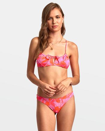 Arriba De Bikini Rvca Peony Tie Front Crossback Mujer Torched Ginger | YCOVQ71242