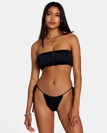 Arriba De Bikini Rvca Solid 2-Way Bandeau Mujer Negras | COEAH57970