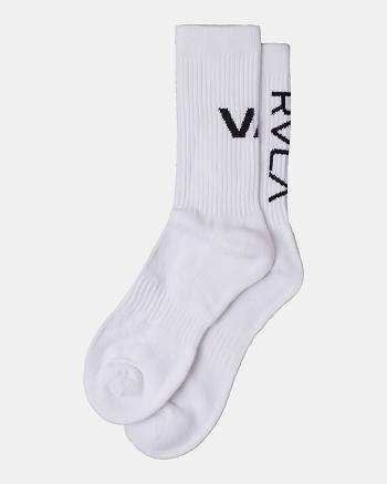 Calcetines Rvca 2 Pack Deporte Vent Cushion Crew Hombre Blancas | COZDE30021