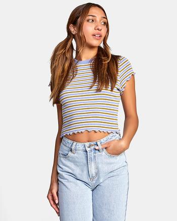 Camiseta Tirantes Rvca Classmate Crop Mujer Gris Moradas | FCOUI19904