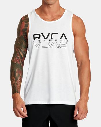 Camiseta Tirantes Rvca Double Split Hombre Blancas | FCOHY93062