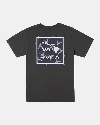 Camiseta Tirantes Rvca Hawaii VA Fins Niño Negras | COQAV87275