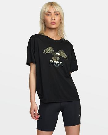 Camiseta Tirantes Rvca RVCA Eagle Technical Oversized Mujer Negras | LCOTR59009