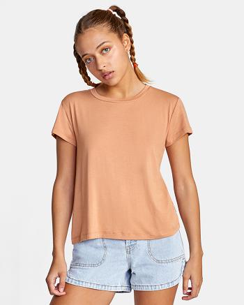 Camiseta Tirantes Rvca Recess 3 Crewneck Mujer Sand | COCIF83612