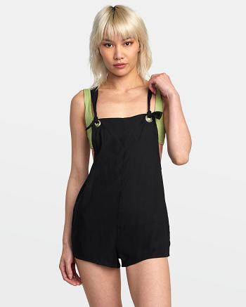 Cover ups Rvca Standard Romper Mujer Negras | PCOER68659