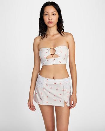 Falda Rvca Heartthrob High Cintura Mujer Creme | COICD25178