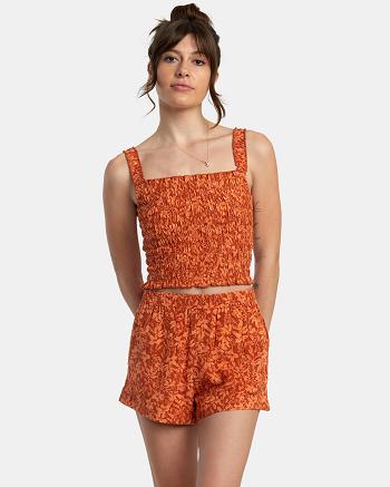 Falda Rvca Sawyer Print Elastic Cintura Mujer Sandlewood | COJKU84533