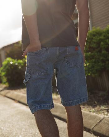 Jeans Rvca Chainmail Denim Shorts Hombre Azules Azules | XCOBH87560