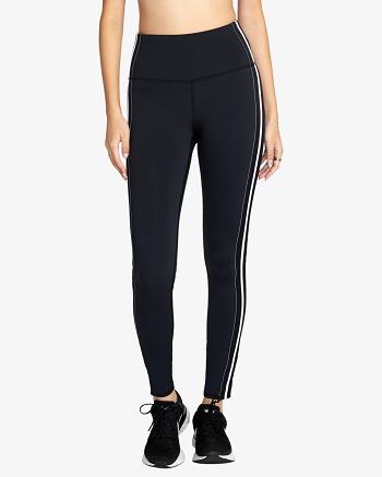 Leggins Rvca Elastic Side Workout Mujer Negras | COIIZ63523