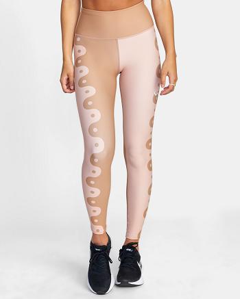 Leggins Rvca Linear Yang Workout Mujer Rosas | GCOUC43550