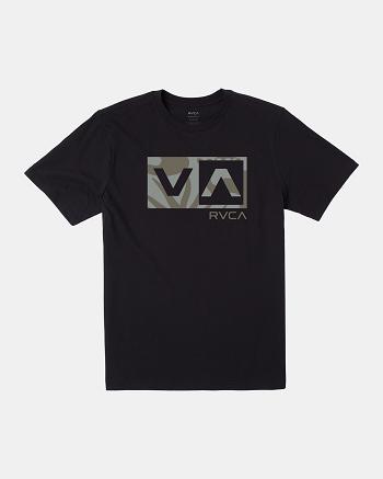 Manga corta Rvca Balance Box Tee Hombre Negras | COEGJ14355