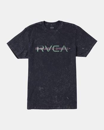 Manga corta Rvca Big Stencil Tee Hombre Negras Azules | ACODF19280