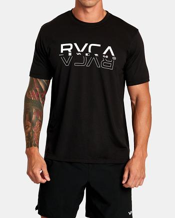 Manga corta Rvca Double RVCA Split Tee Hombre Negras | DCOKV92921