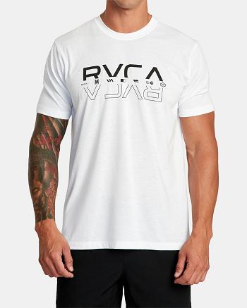 Manga corta Rvca Double RVCA Split Tee Hombre Blancas | UCOND64109