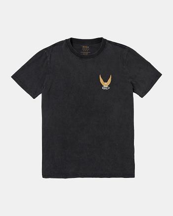 Manga corta Rvca Fly High Tee Hombre Negras | COQAV39432