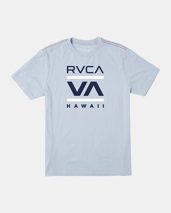 Manga corta Rvca Island Radio Tee Hombre Azules | SCOVO52245