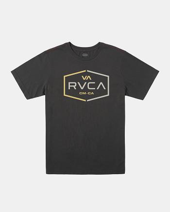 Manga corta Rvca Layover Slub Tee Hombre Negras | QCOWA45170