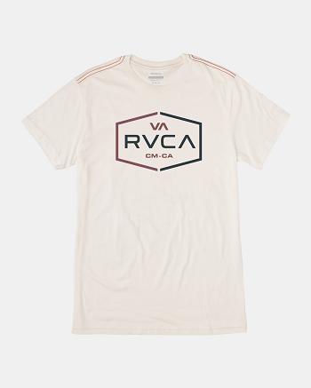 Manga corta Rvca Layover Slub Tee Hombre Blancas | XCOGW98973