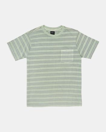 Manga corta Rvca PTC Stripe T-Shirt Hombre Verde | BCOSO21455