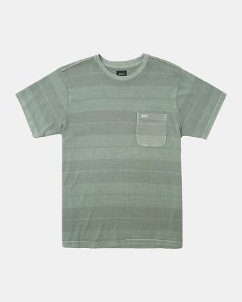 Manga corta Rvca PTC Stripe T-Shirt Hombre Spinach | COQAV90671